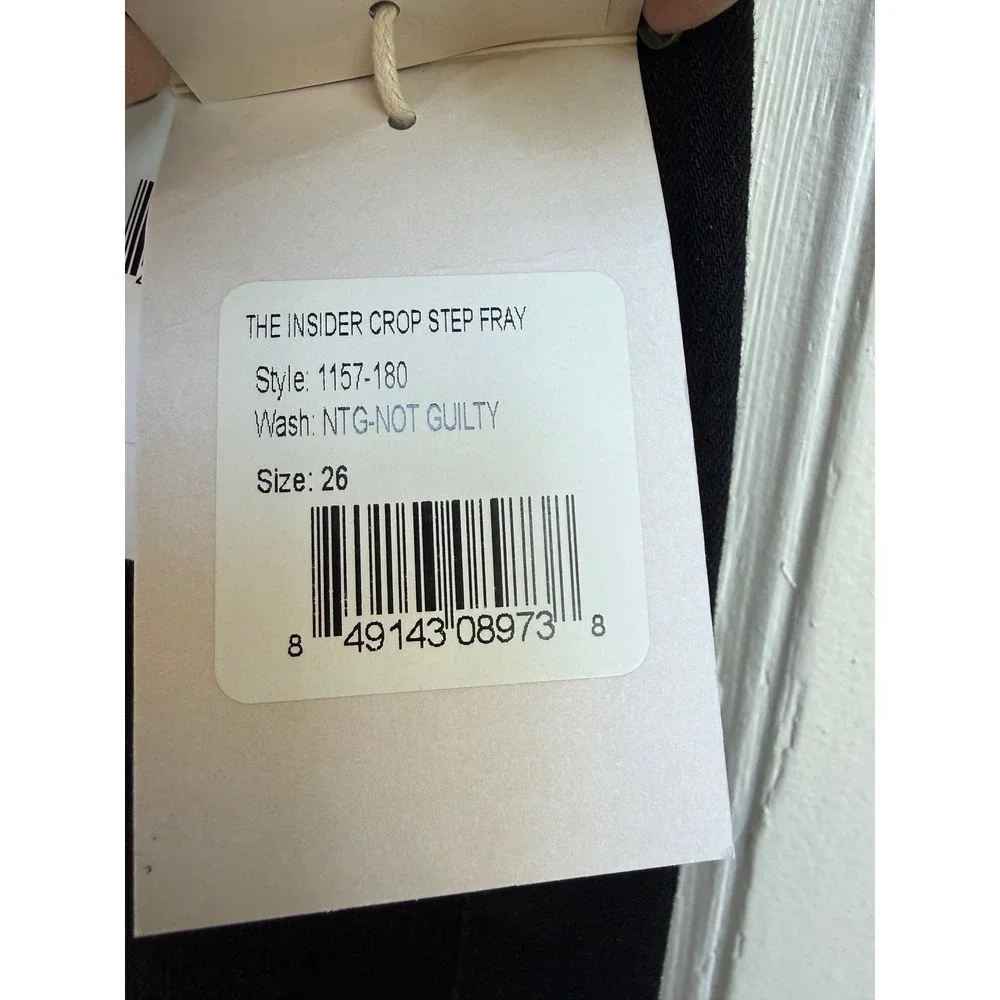 Mother The Insider Crop Step Fray Jeans Not Guilty Black High Rise Size 26